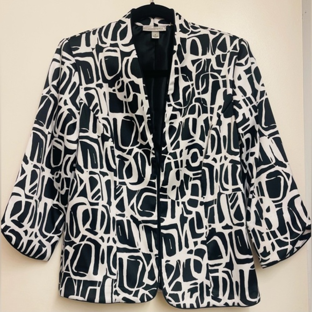 Dressbarn Black and White Blazer Jacket, Small